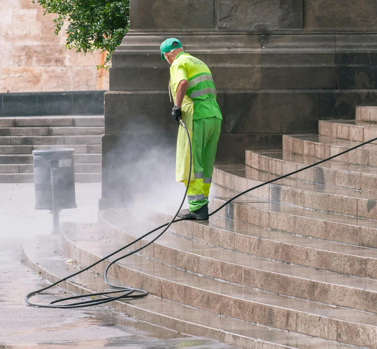 Jet washing steps